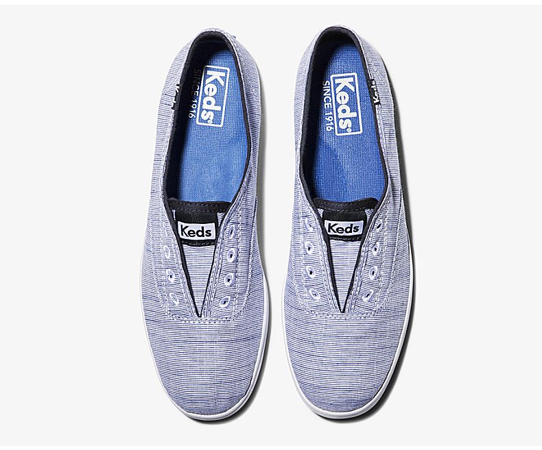 Keds striped best sale slip on